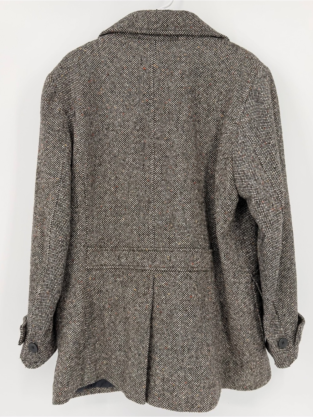Eddie Bauer Wool Tweed Peacoat Women’s XL Double Breasted Black Cream - Picture 2 of 6